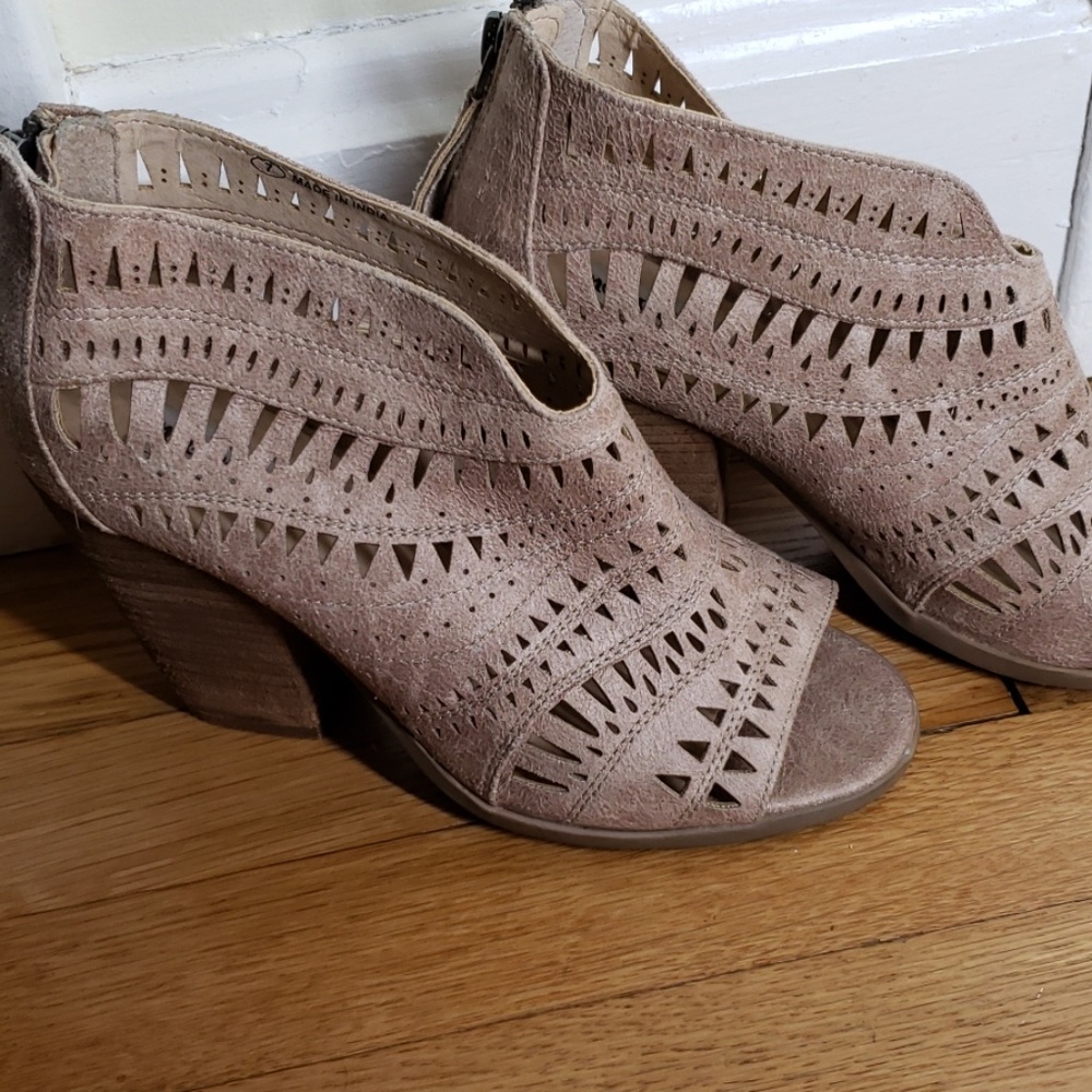 Peep toe booties